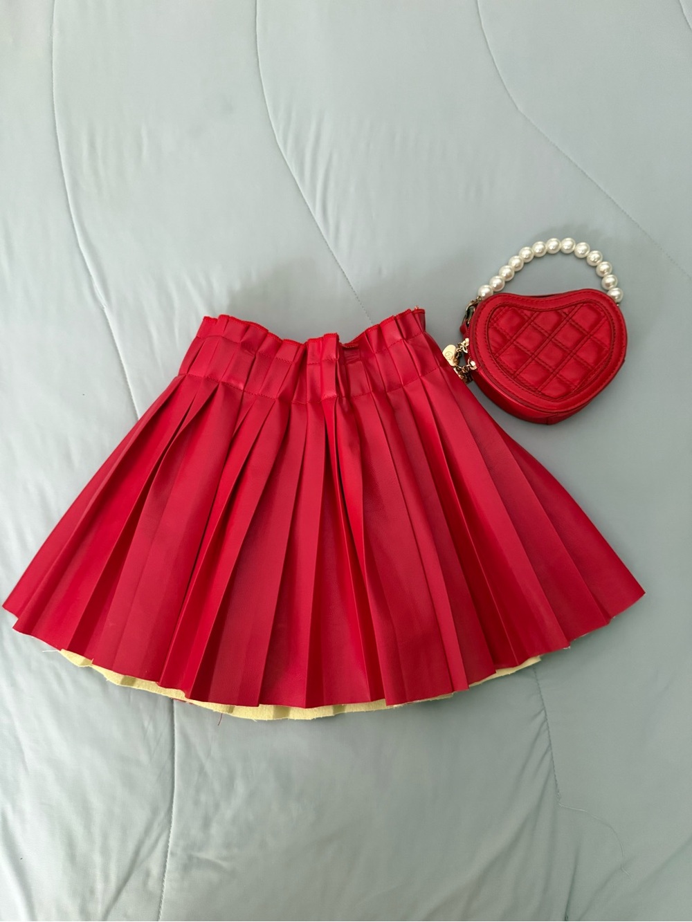 Lola + the Boys Pleated Vegan Leather Mini Skirt
